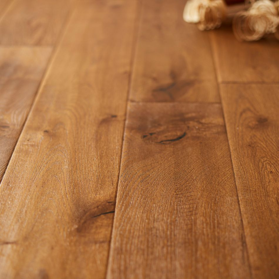 Artisan Flooring Hand Scraped/Distressed/Cognac Stained/UV oiled Traditional 18/4French Oak
