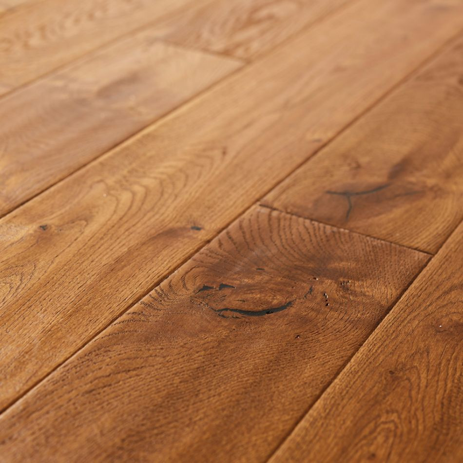 Artisan Flooring Hand Scraped/Distressed/Cognac Stained/UV oiled Traditional 18/4French Oak
